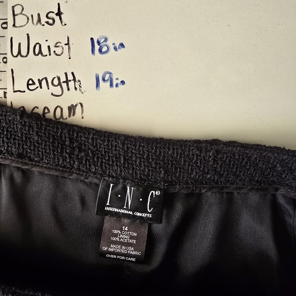 Vintage tweed cotton black mini Skirt - Picture 4 of 7